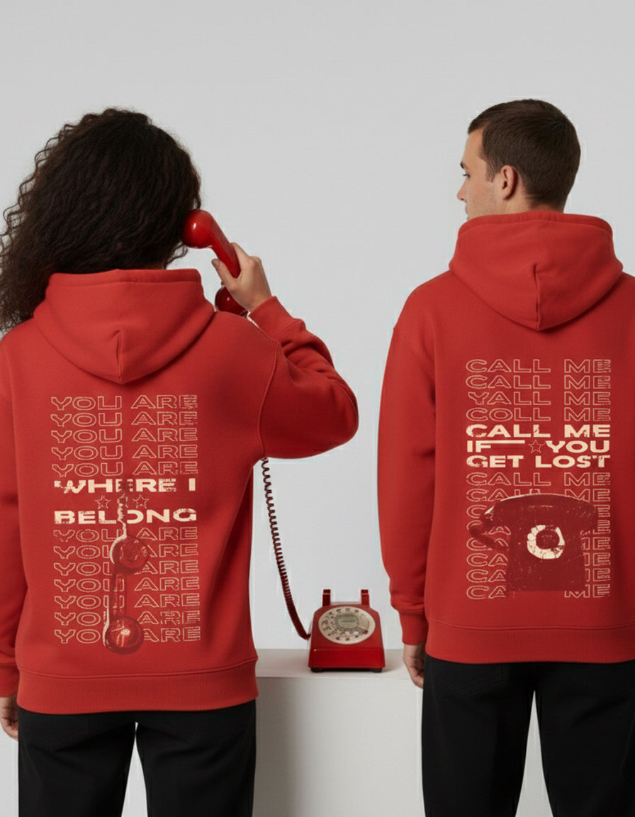 Pack 2 Hoodies Couple Edition - Call me If You Get LOST - Printed Hoodie - Premium Quality