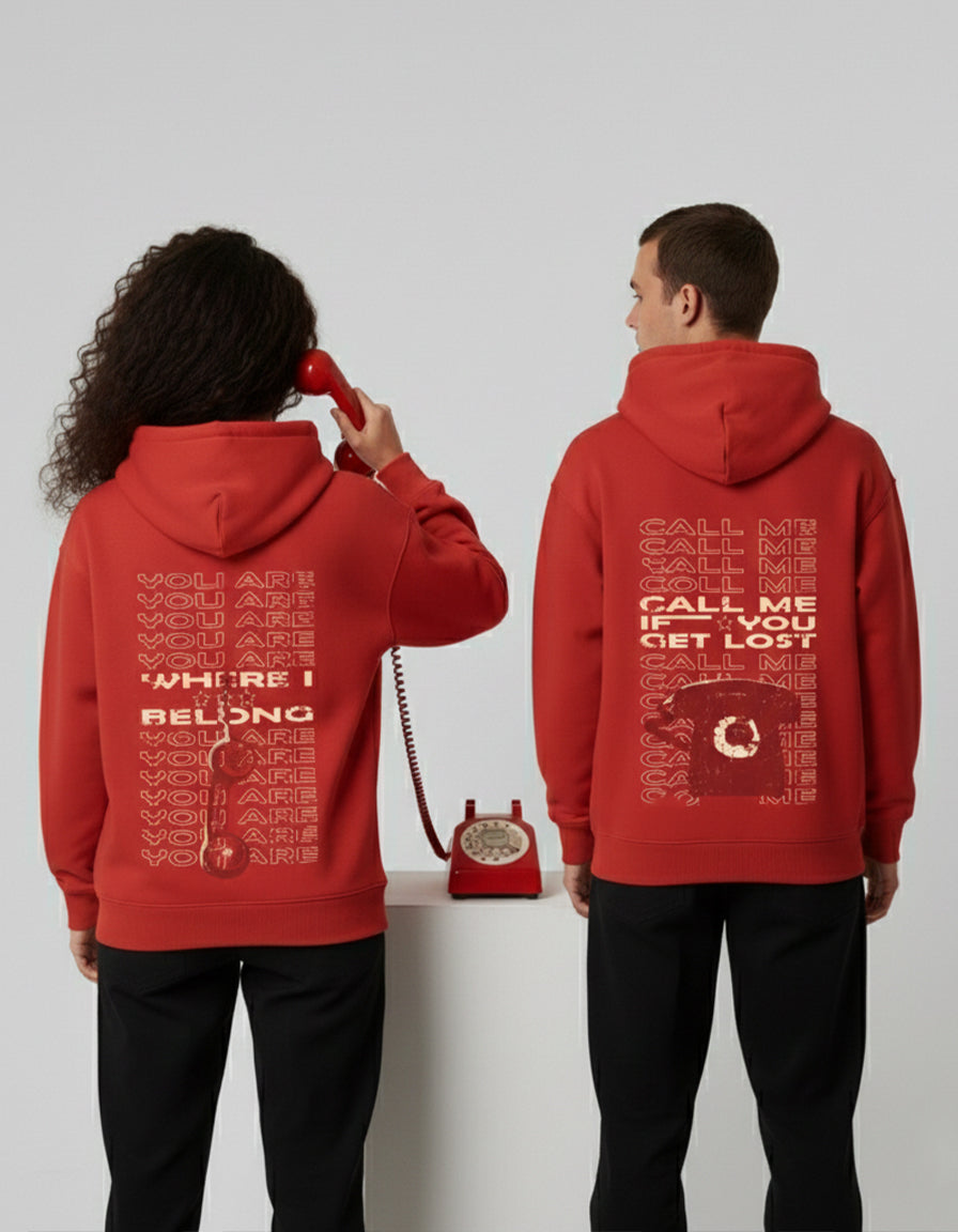 Pack 2 Hoodies Couple Edition - Call me If You Get LOST - Printed Hoodie - Premium Quality