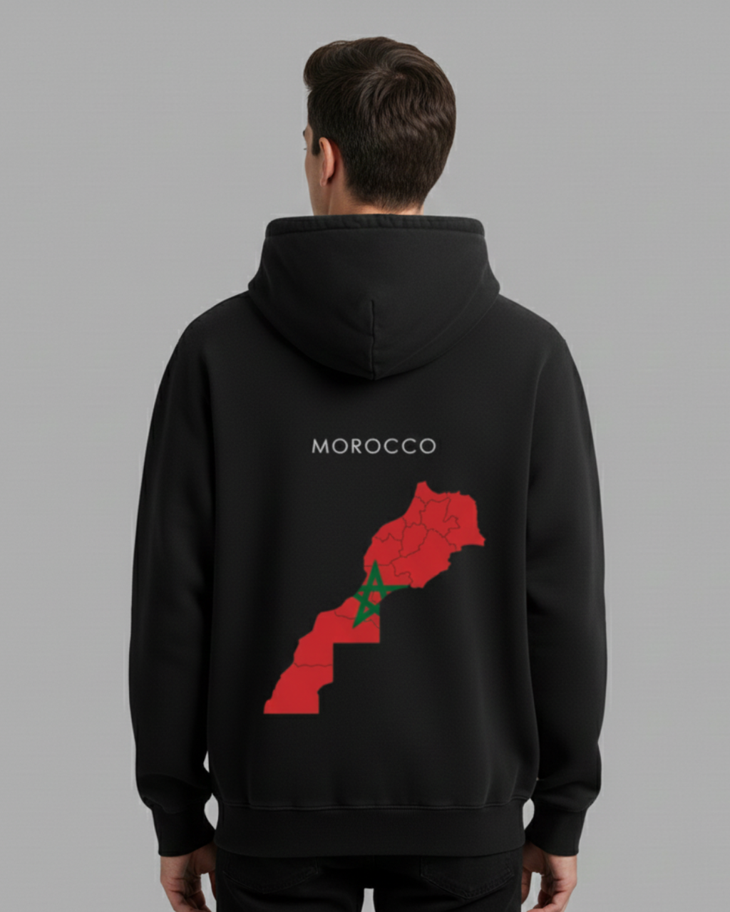 Hoodie Morocco Map - Black