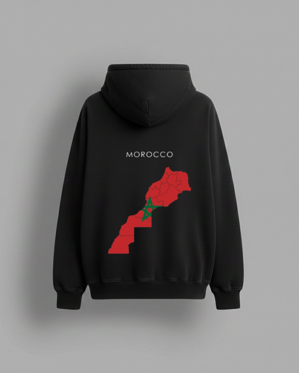 Hoodie Morocco Map - Black