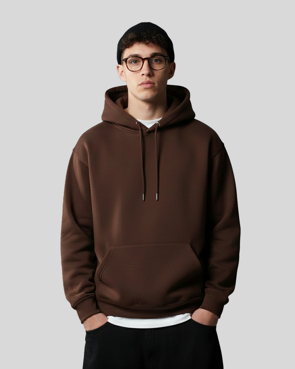 Hoodies Simple Premium Quality - Marron foncé