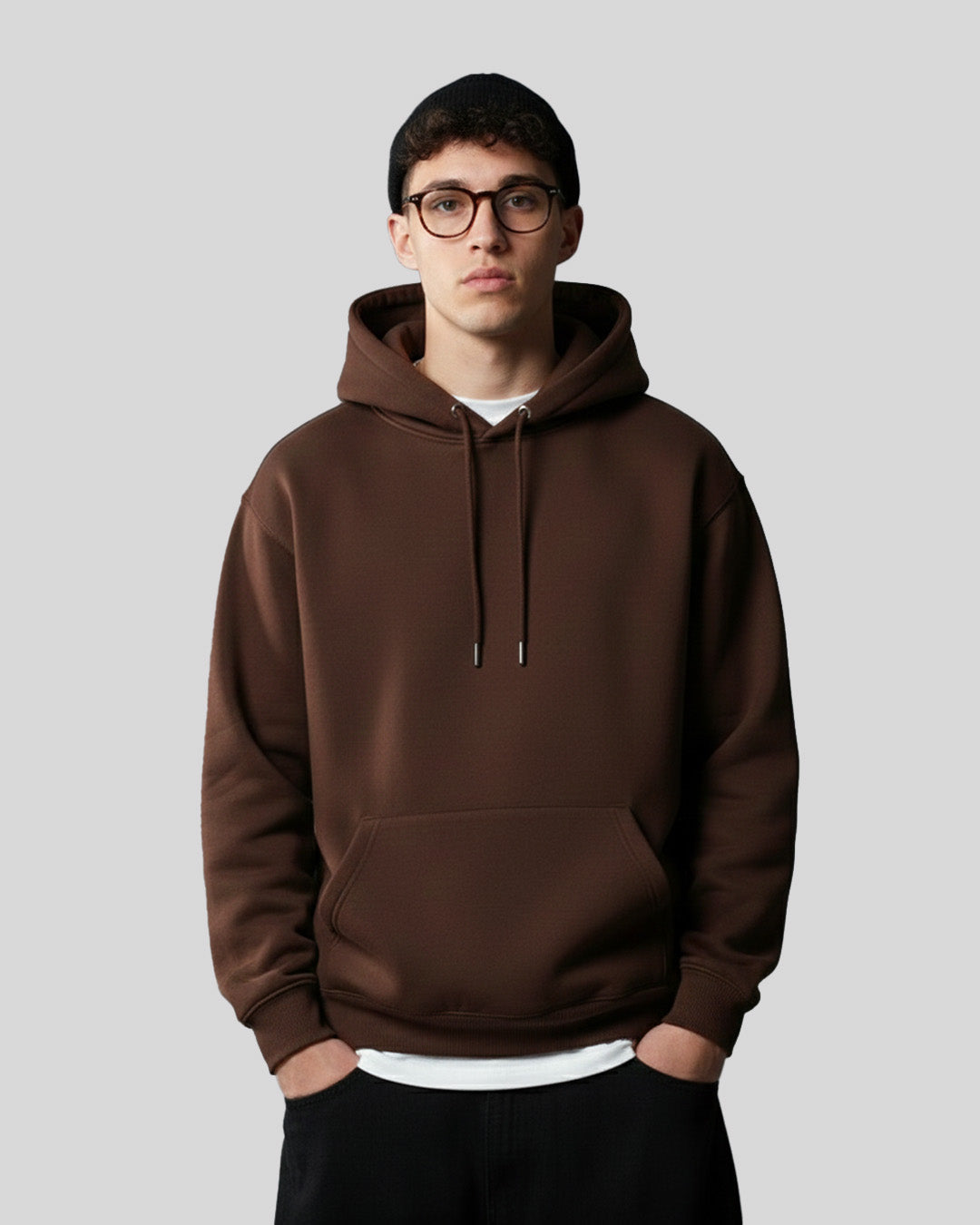 Hoodies Simple Premium Quality - Marron foncé
