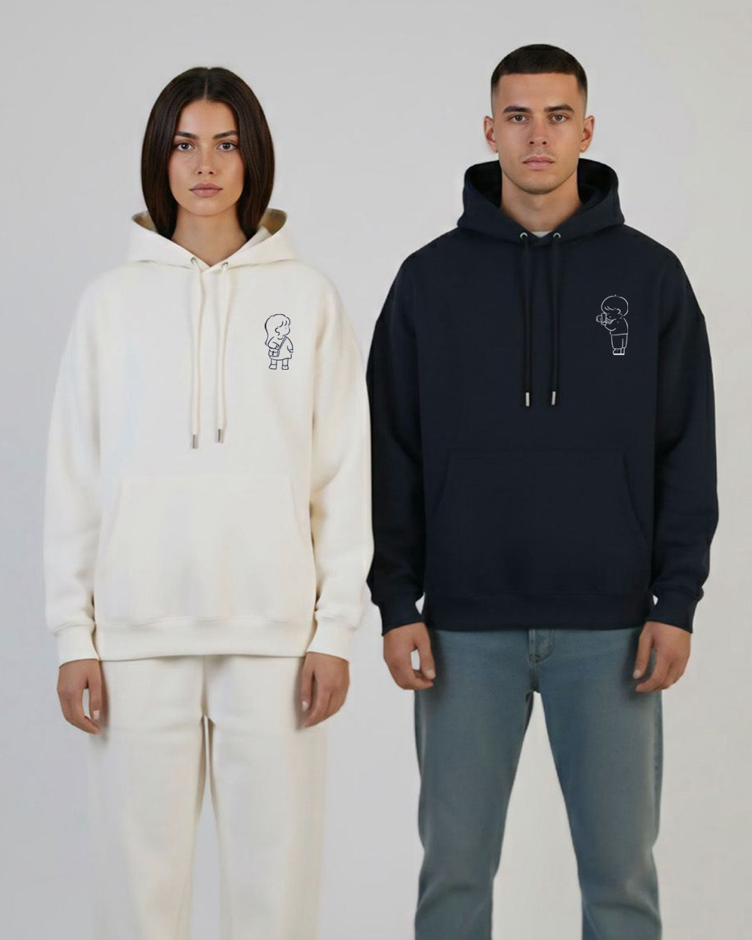 Pack 2 Hoodies Couple Edition - Printed Hoodie - Premium Quality