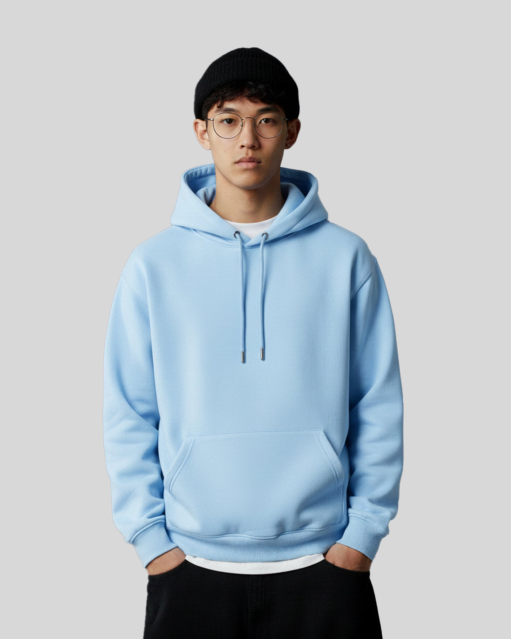 Hoodies Simple Premium Quality - Bleu clair