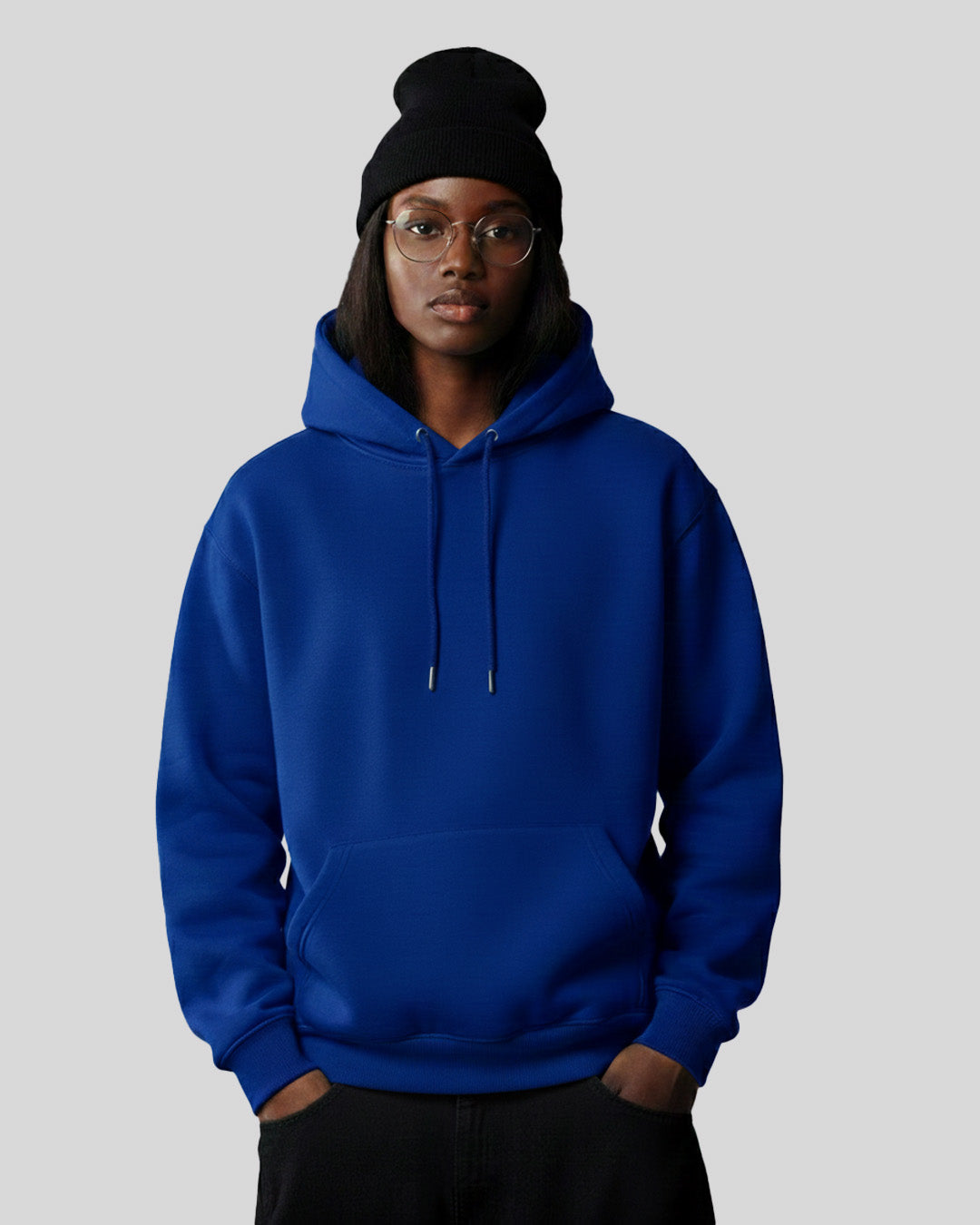 Hoodies Simple Premium Quality - Bleu foncé Femme