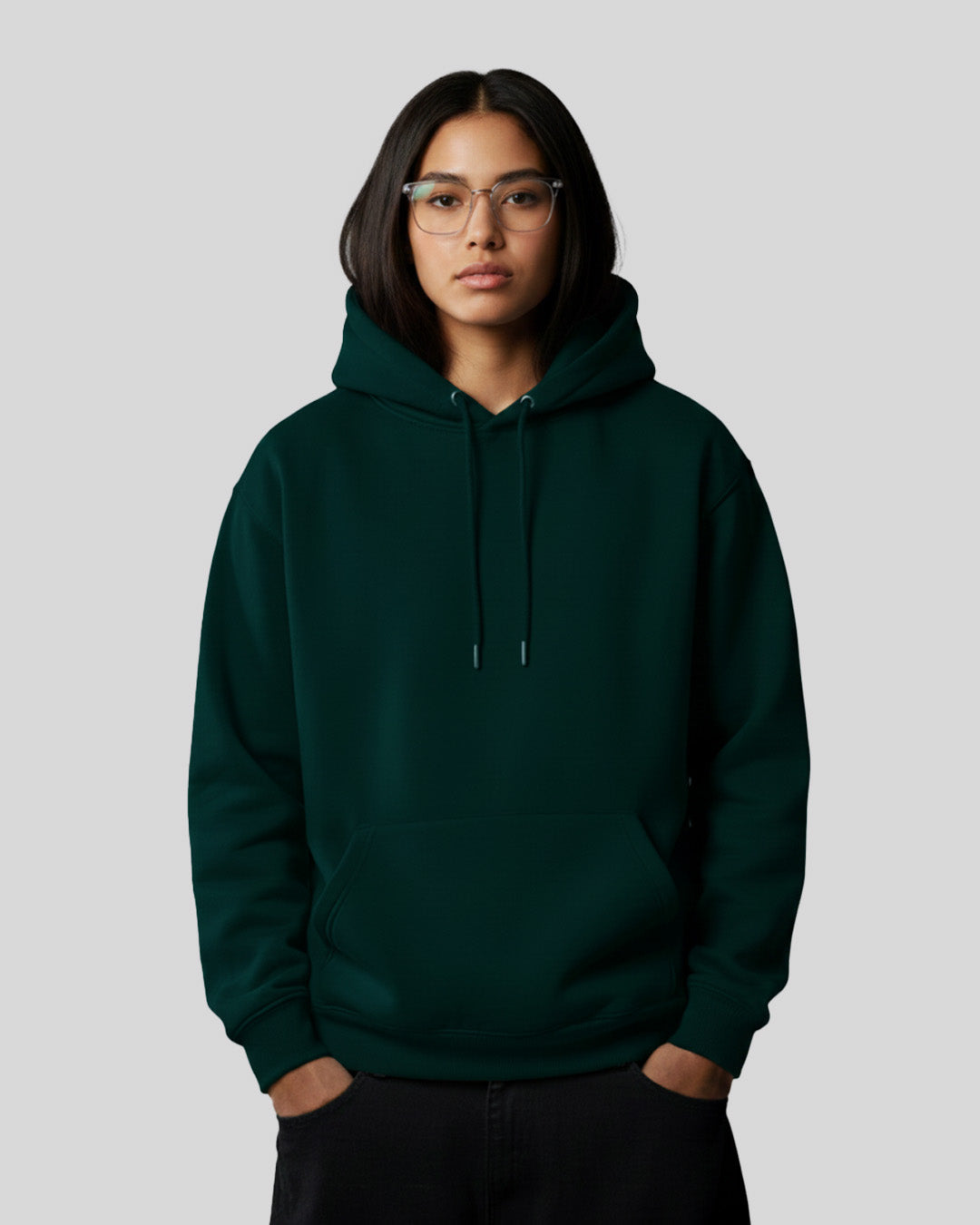 Hoodies Simple Premium Quality - Vert Canard Femme