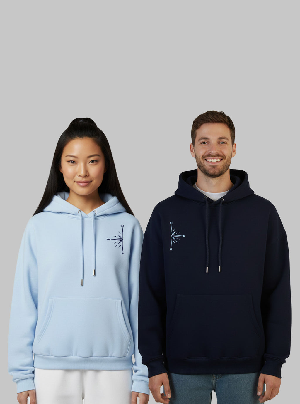 Pack 2 Hoodies Couple Edition - Destin Croisé - Printed Hoodie - Premium Quality