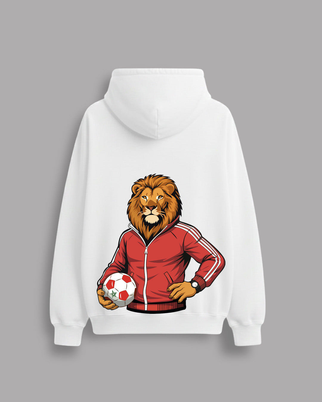 Moroccan LION Special CAN 2025 - Printed Hoodie Premium Quality Femme - White