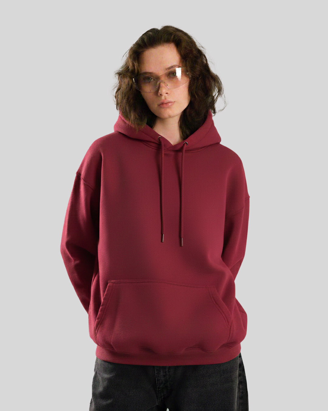 Hoodies Simple Premium Quality - Bordeaux Femme